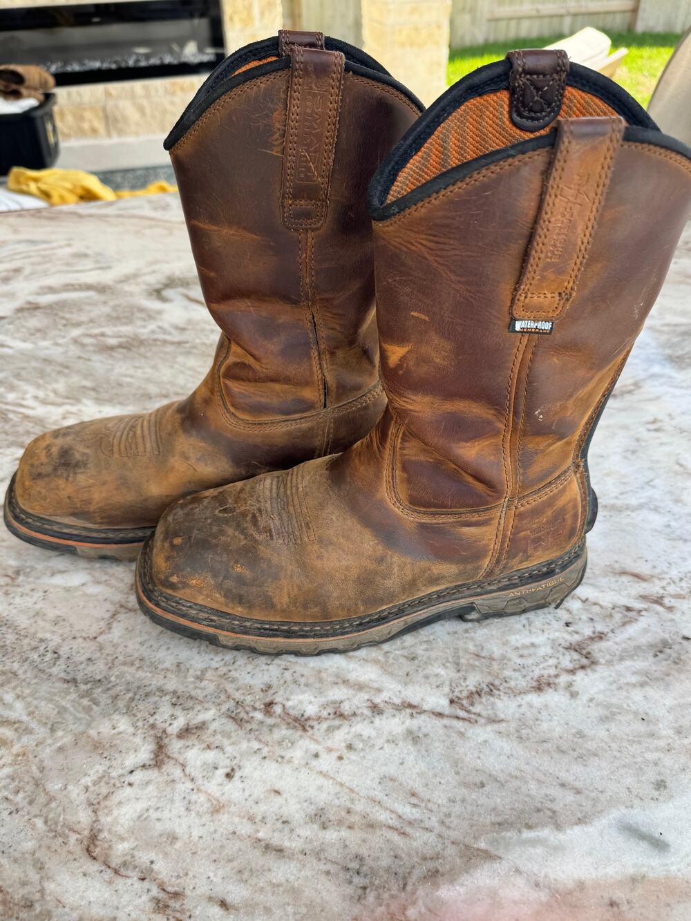 Timberland PRO Men’s 9.5 Waterproof Composite Toe Work Boots Brown Leather
